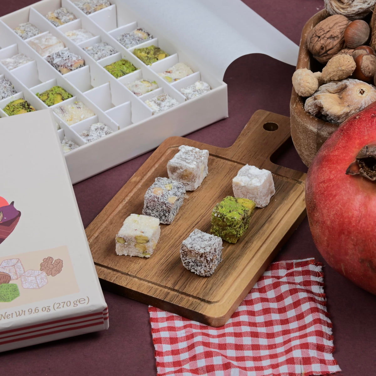 Biteyz Nutty Turkish Delight – Vegan Gourmet Gift Box, 36 Pieces