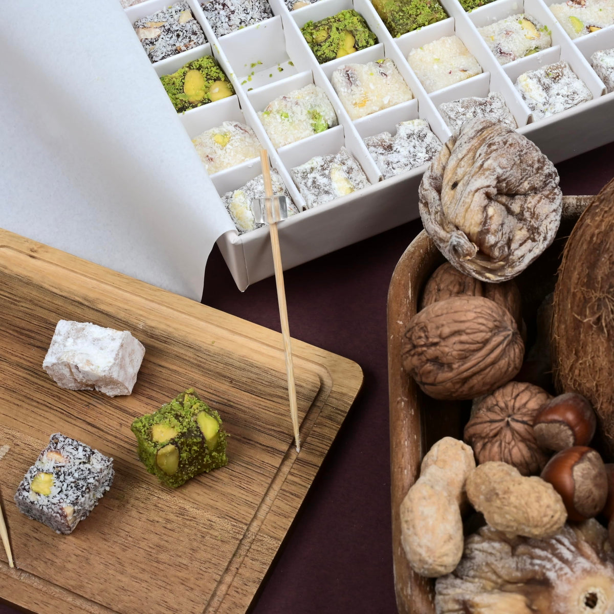 Biteyz Nutty Turkish Delight – Vegan Gourmet Gift Box, 36 Pieces