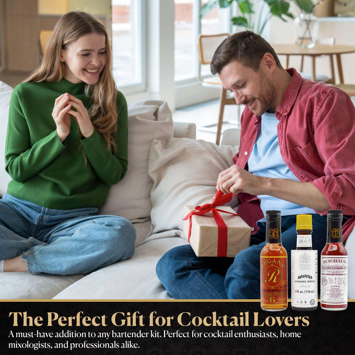Bitters Triple Play Cocktail Bitters Gift Set – Angostura Aromatic 4oz, Regans Orange 5oz, Peychaud's 5oz