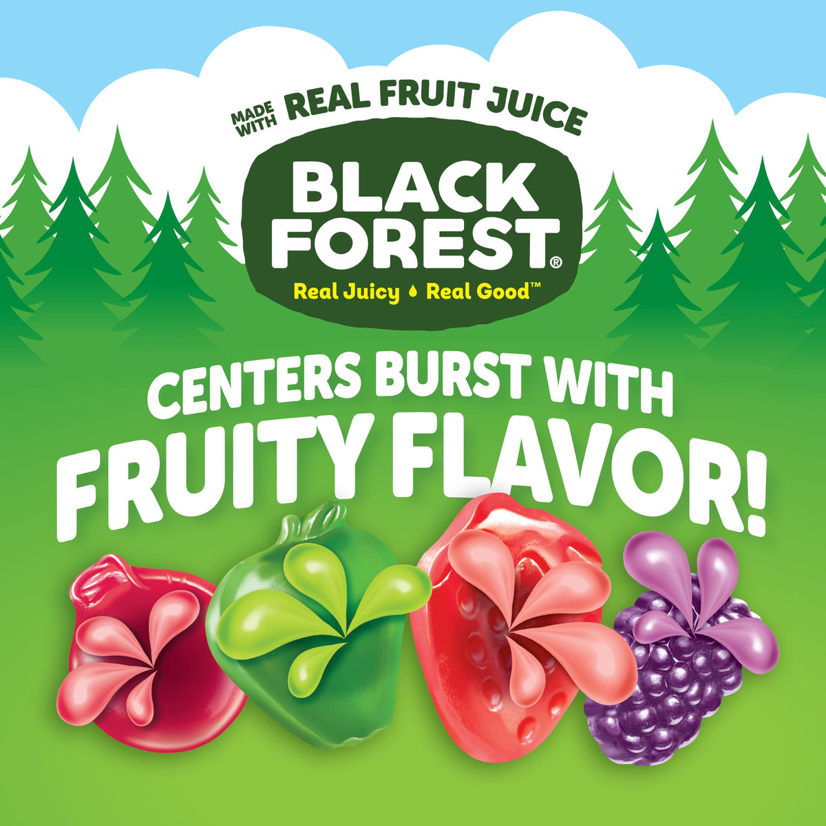 Black Forest Juicy Burst Mixed Fruit Snacks – 48 Pouches, 2.25 oz Each
