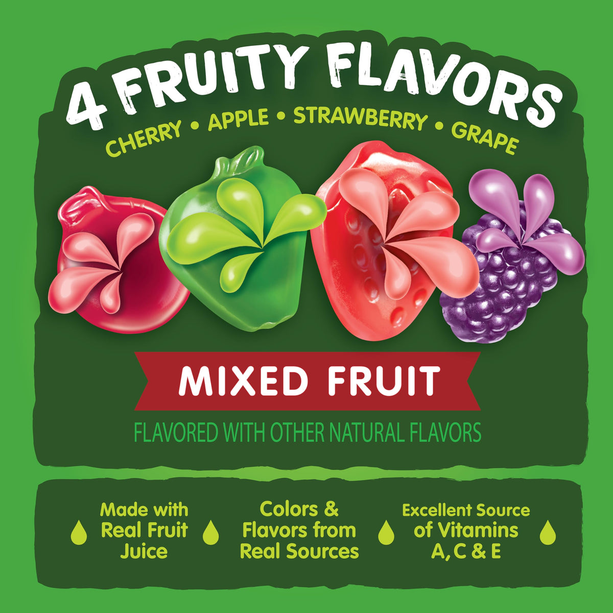 Black Forest Juicy Burst Mixed Fruit Snacks – 48 Pouches, 2.25 oz Each