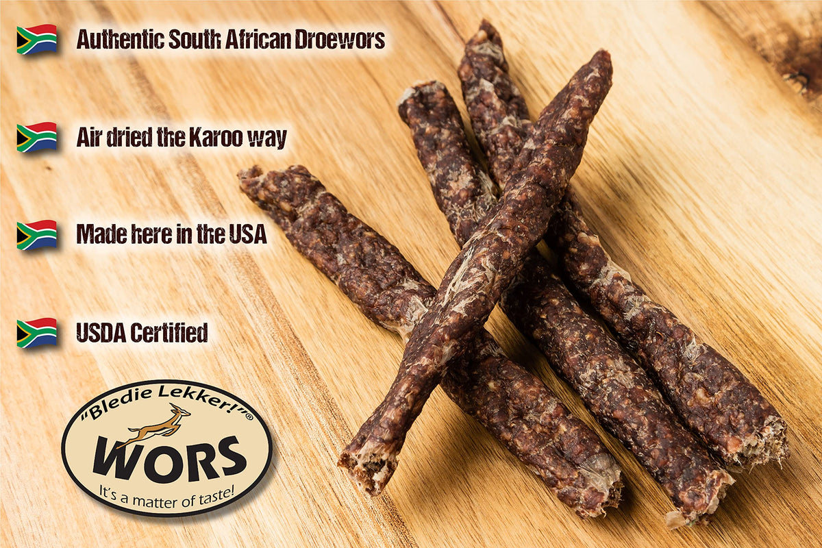 Bledie Lekker Droewors – One Pound Resealable Bag (16 oz) | USA Made