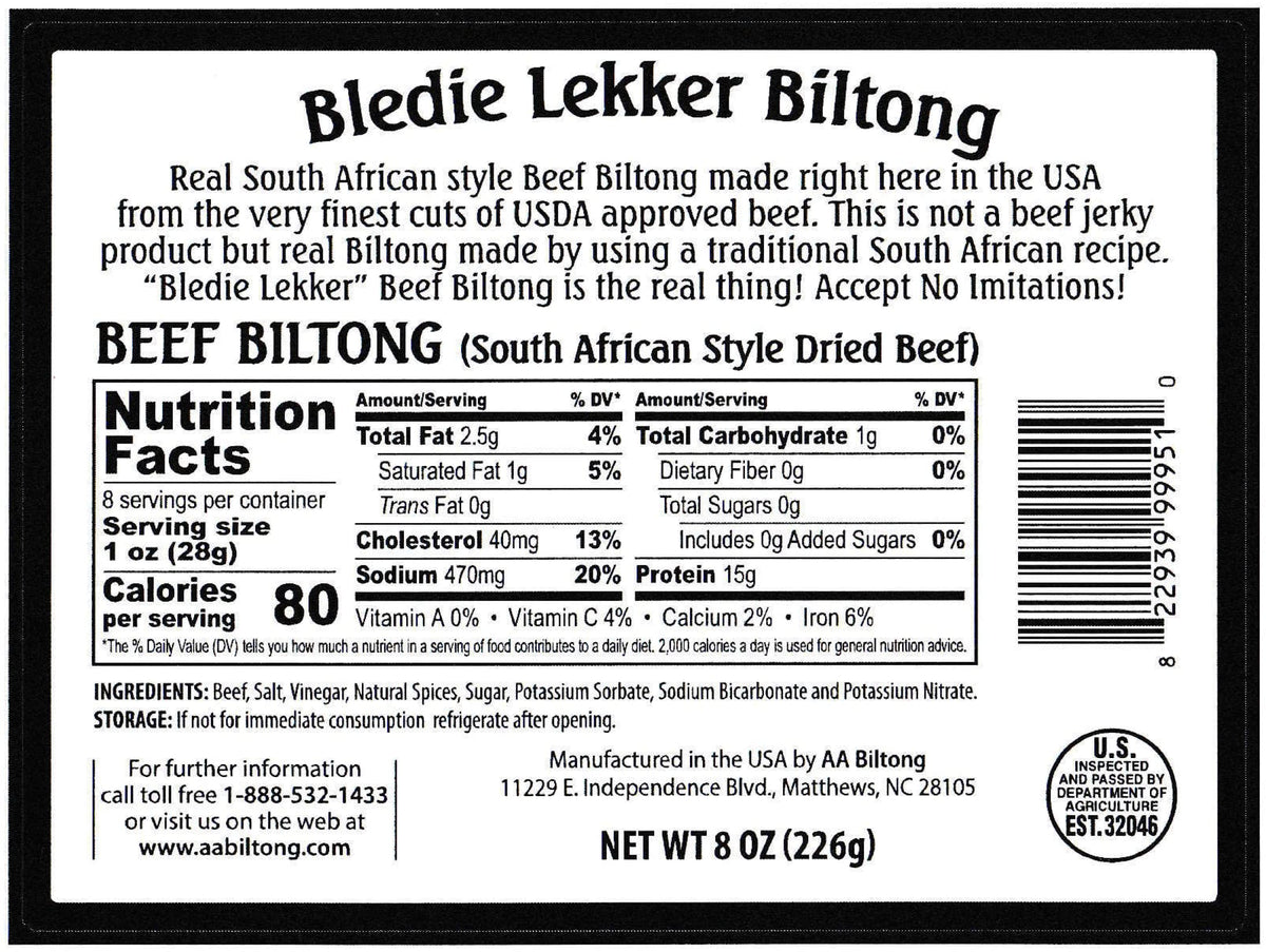Bledie Lekker Biltong Droewors Bundle – 8oz + 8oz, Real SA Style, Made in USA