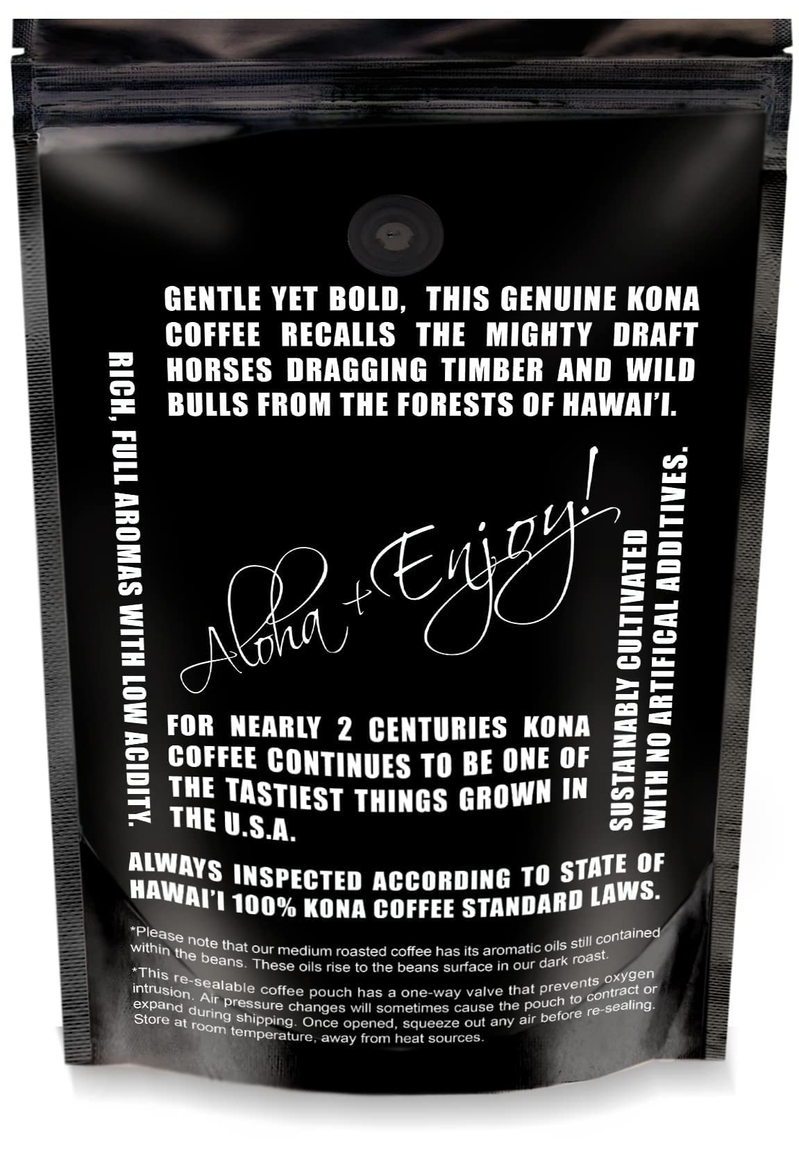 Blue Horse 100% Kona Coffee (Ground) – Medium Roast, 16 oz, USA Made