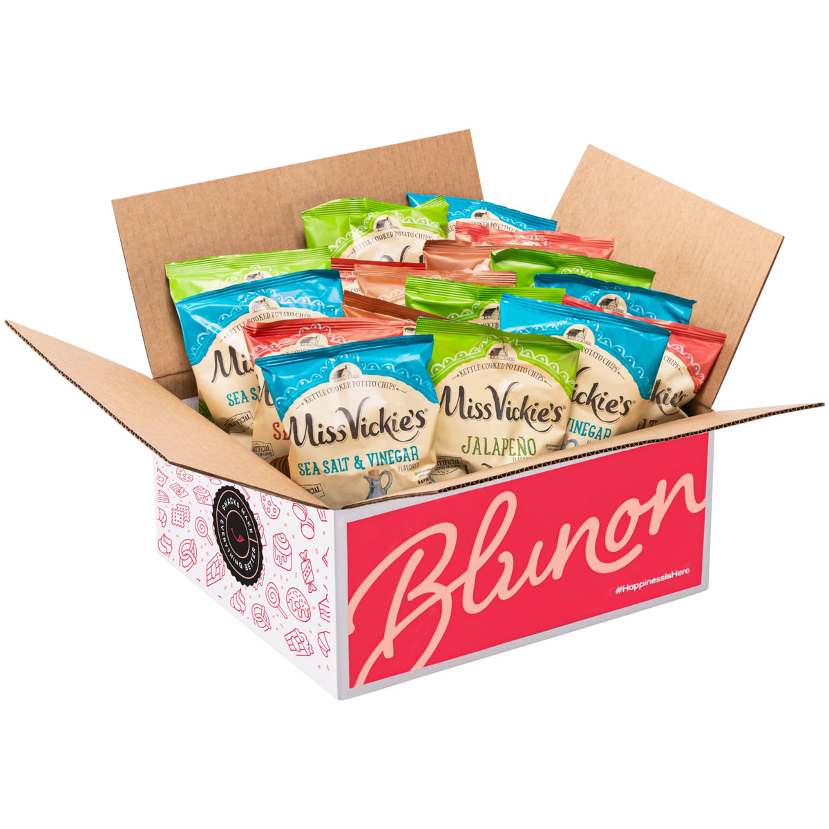 Miss Vickie Potato Chips Variety Pack | Blunon 30-Count Kettle Cooked Bulk Assortment