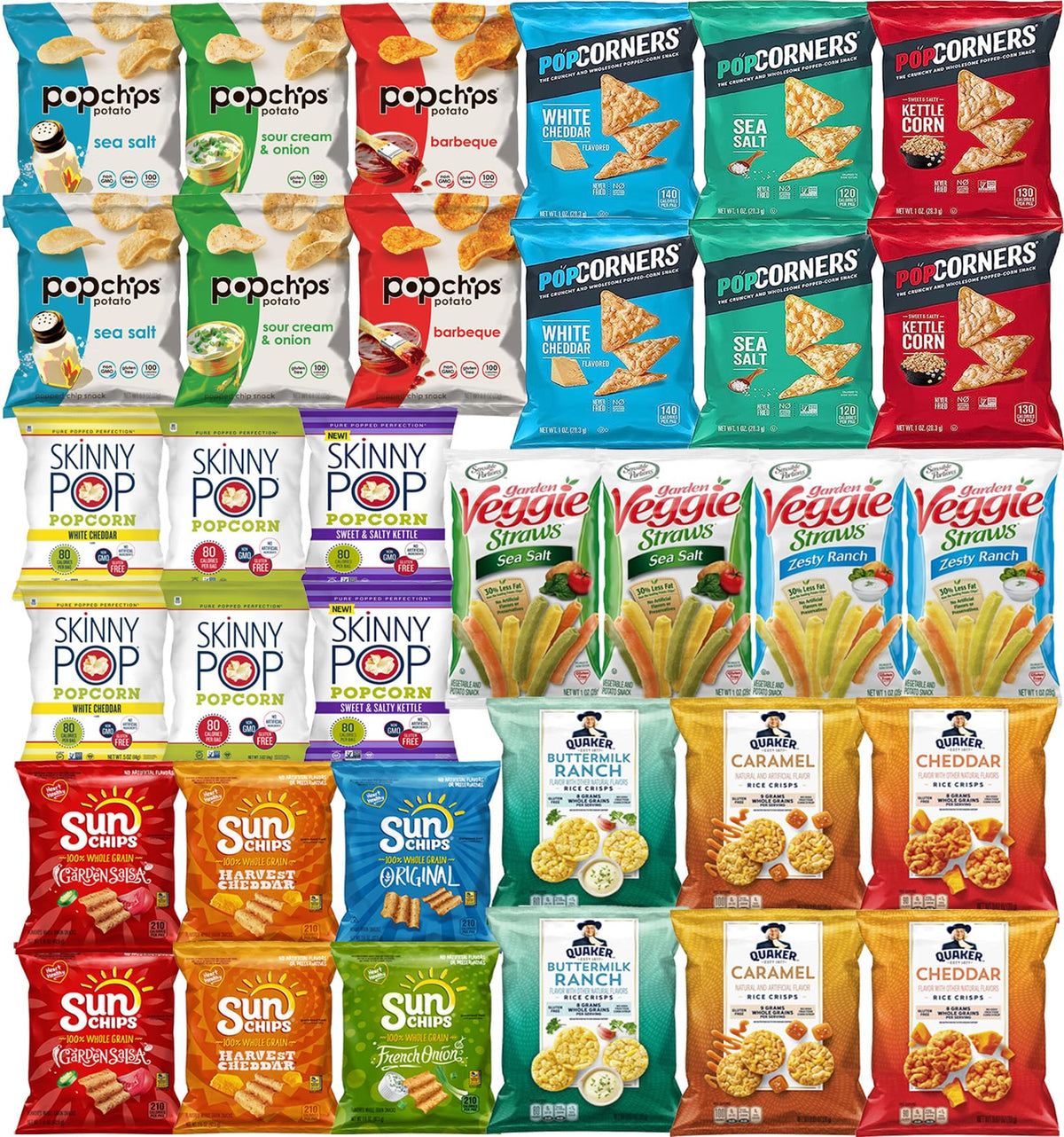 Blunon Snacks Variety Pack – 34-Count Gift Box & Bulk Healthy Snack Bags