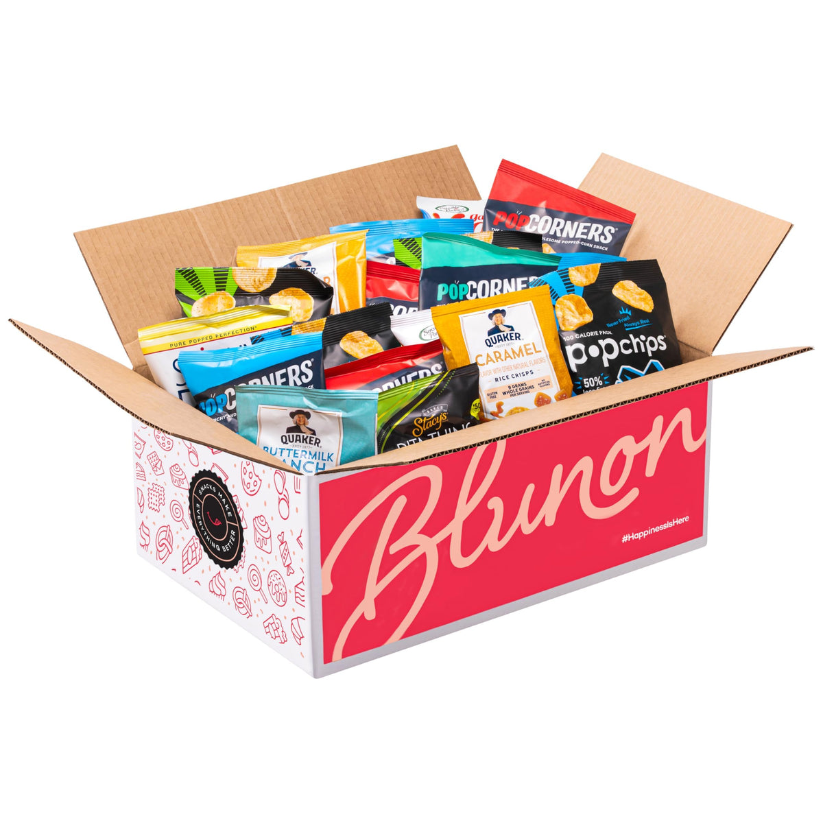 Blunon Snacks Variety Pack – 34-Count Gift Box & Bulk Healthy Snack Bags