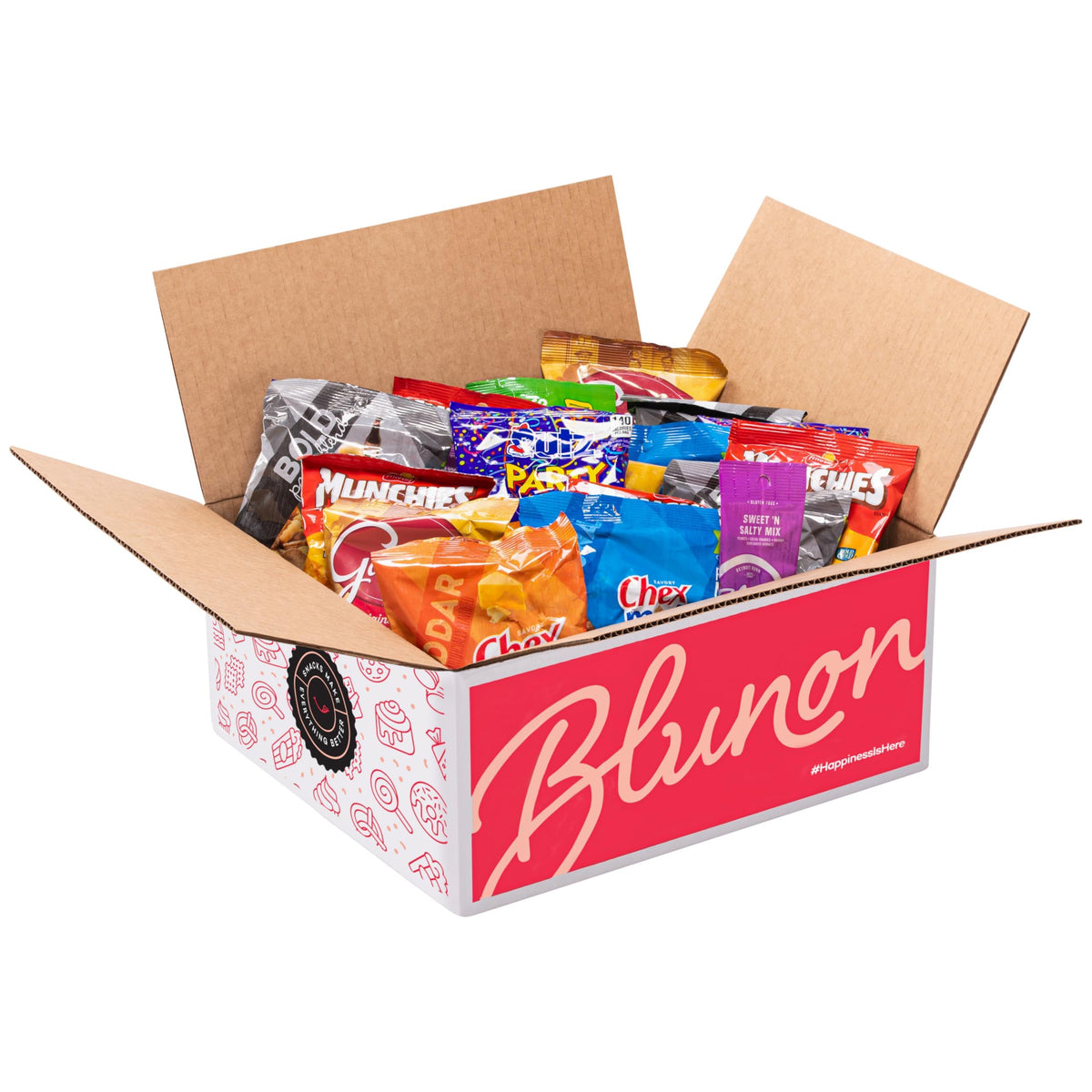 Blunon Snacks Variety Pack for Adults — 32-Pack Party Mix Gift Box