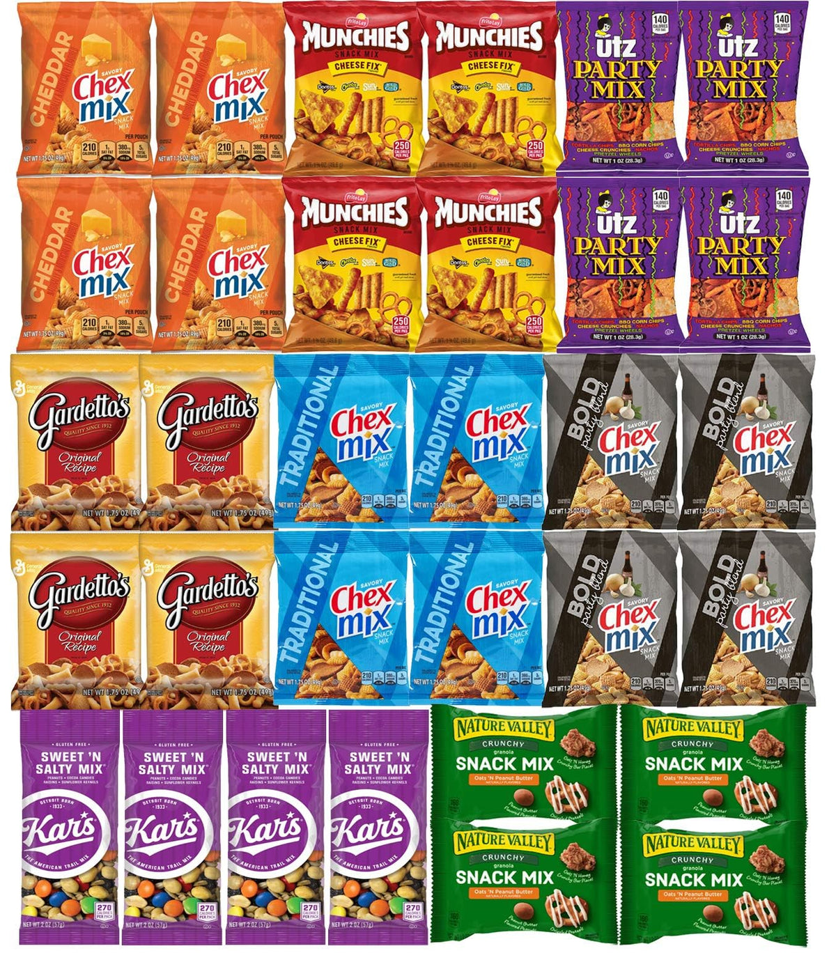 Blunon Snacks Variety Pack for Adults — 32-Pack Party Mix Gift Box