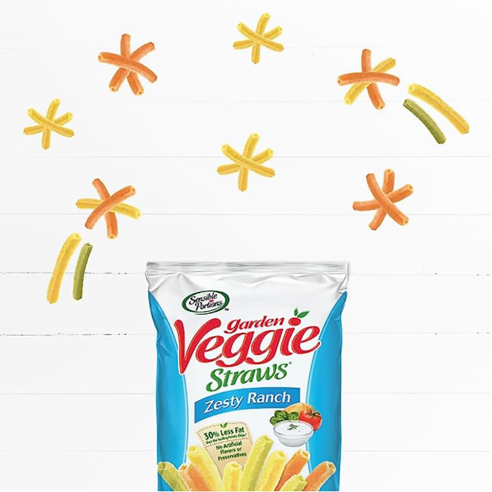 Blunon Veggie Straw Variety Pack – Garden Sea Salt, Cheddar Cheese & Zesty Ranch, 30-Count Gluten Free Snack Box