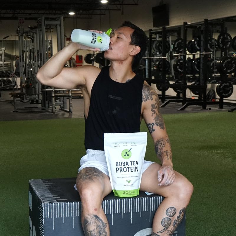 Boba Tea Protein Matcha Latte – 25g Grass-Fed Whey Isolate, Gluten-Free & Soy-Free, 19 Servings