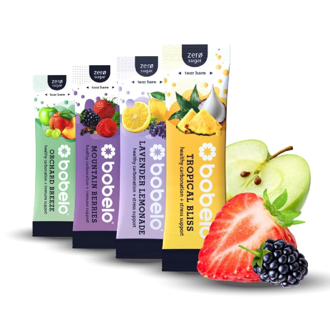 Bobelo Self Carbonating Hydration Packets – Variety 40 Pack | Sparkling Water & Sugar Free Electrolyte Drink Mix