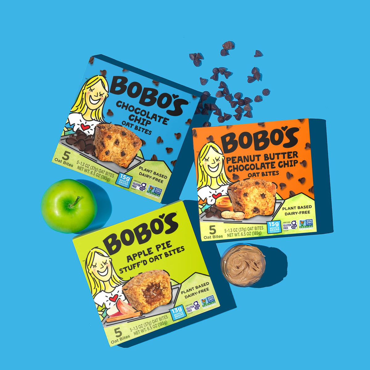 Bobo's Oat Bites Chocolate Chip Variety – Plant-Based, Gluten Free, 30 ct