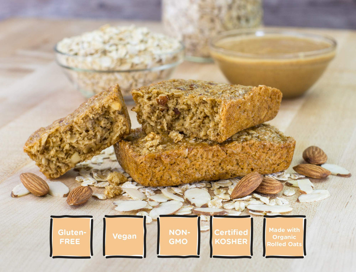 Bobo's Almond Butter Oat Bars – Gluten Free, Plant-Based Snack (12 Bars)