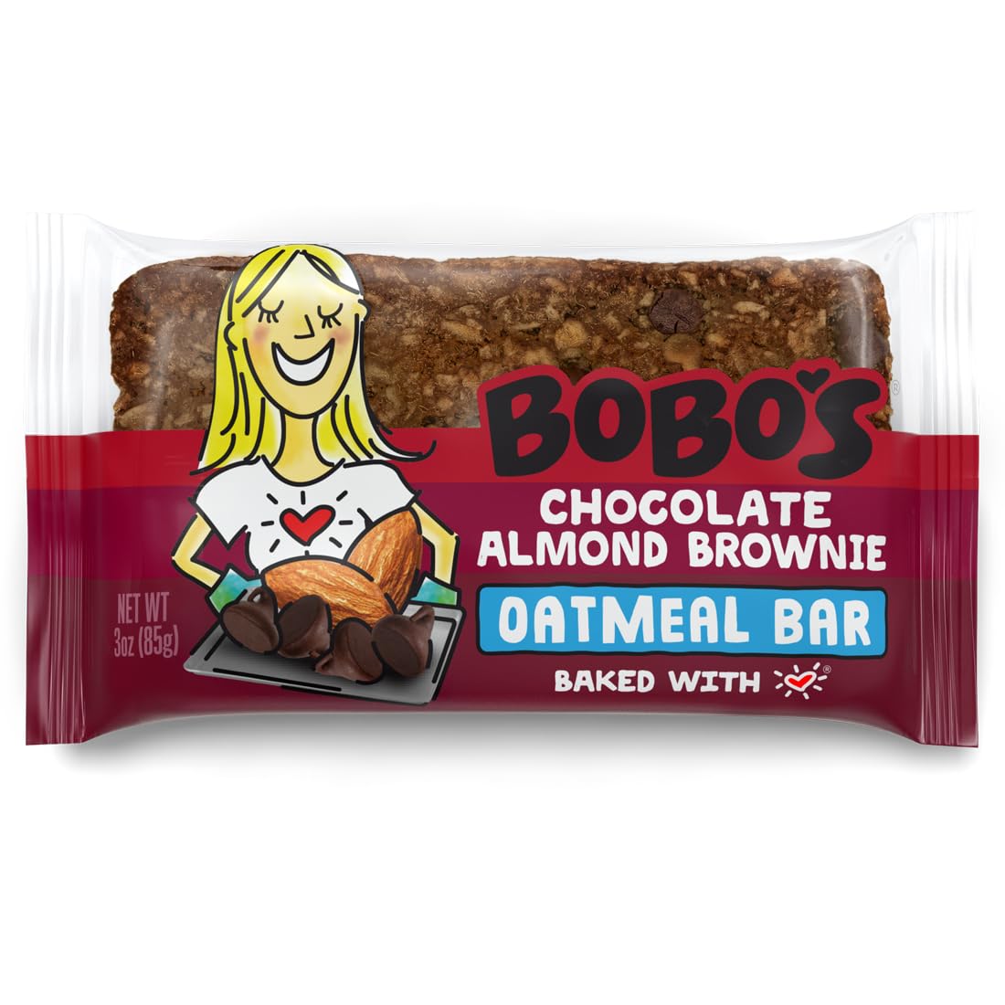 Bobo's Chocolate Almond Brownie Oat Bars – Gluten Free & Plant-Based (12 Bars)