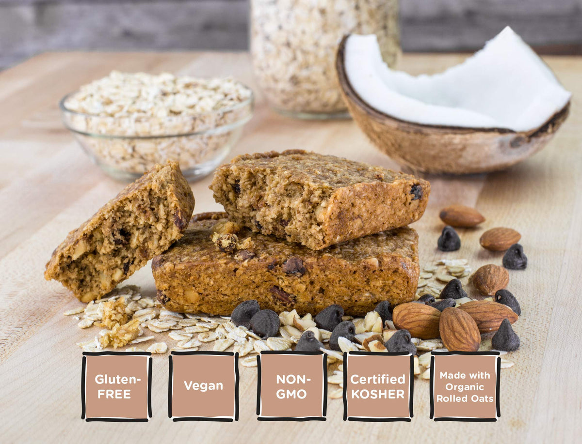 Bobo's Coconut Almond Chocolate Chip Oat Bars – Gluten Free, Plant-Based, Non-GMO (12 Bars)