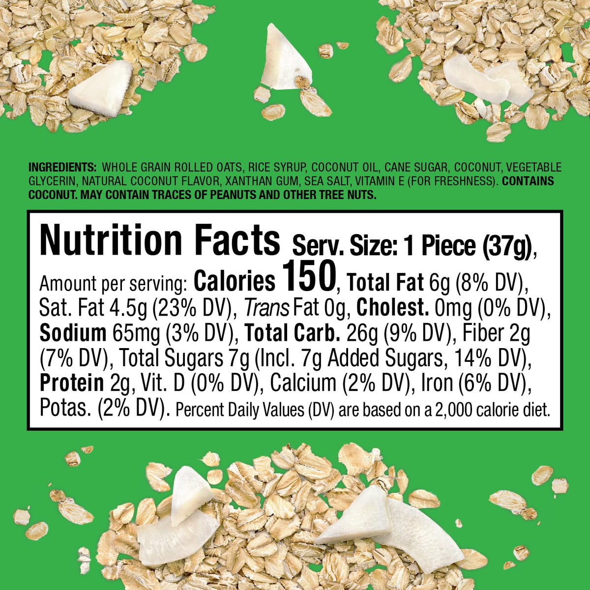 Bobo's Coconut Oat Bites - Simple Ingredients, Gluten Free, Plant Based, Non-GMO (30 ct)