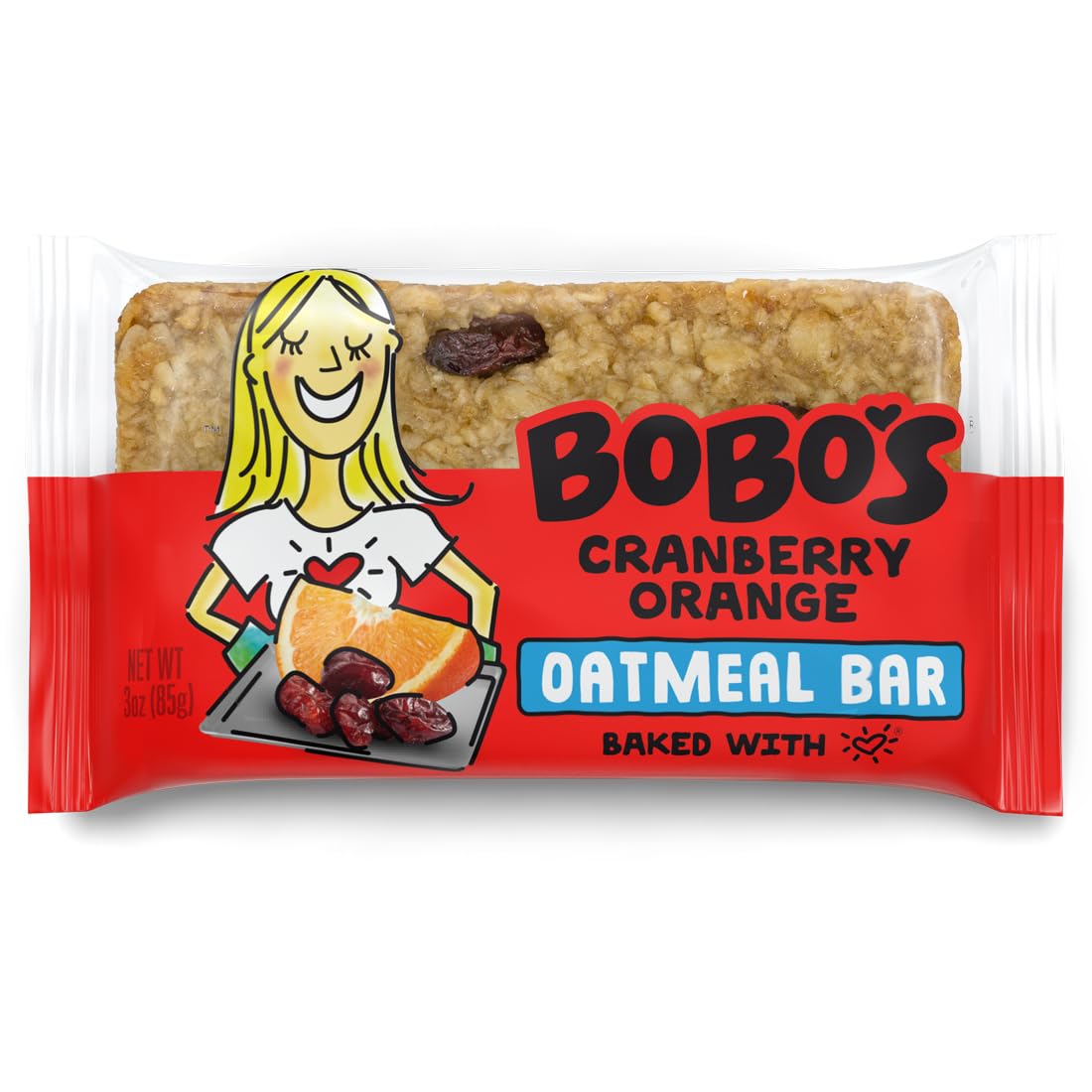 Bobo's Cranberry Orange Oat Bars – Gluten-Free, Plant-Based Whole Grain Snack (12 Bars)