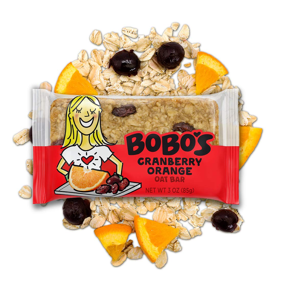 Bobo's Cranberry Orange Oat Bars – Gluten-Free, Plant-Based Whole Grain Snack (12 Bars)