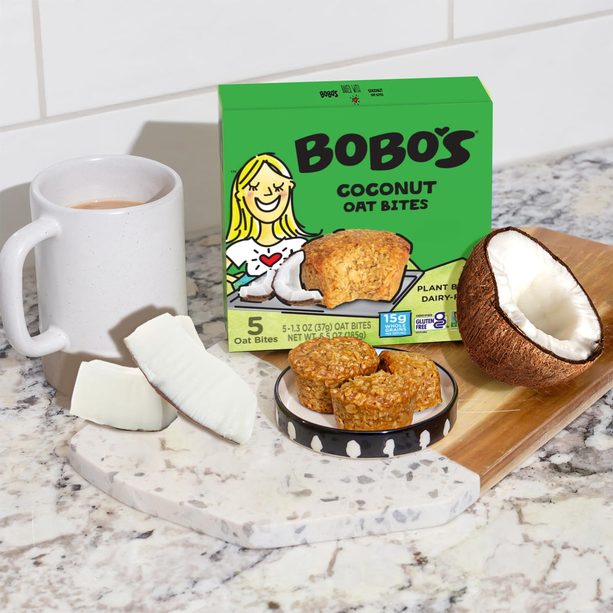 Bobo's Coconut Oat Bites - Simple Ingredients, Gluten Free, Plant Based, Non-GMO (30 ct)
