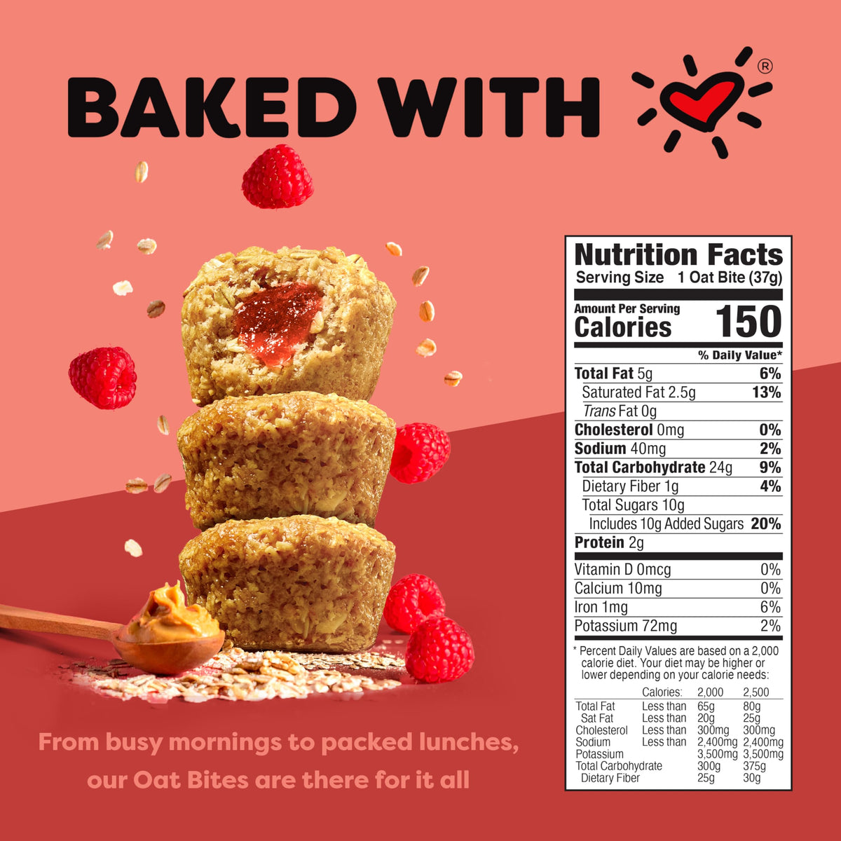 Bobo's PB&J Stuff'd Oat Bites – Gluten Free, Plant Based, Non-GMO (30 ct)