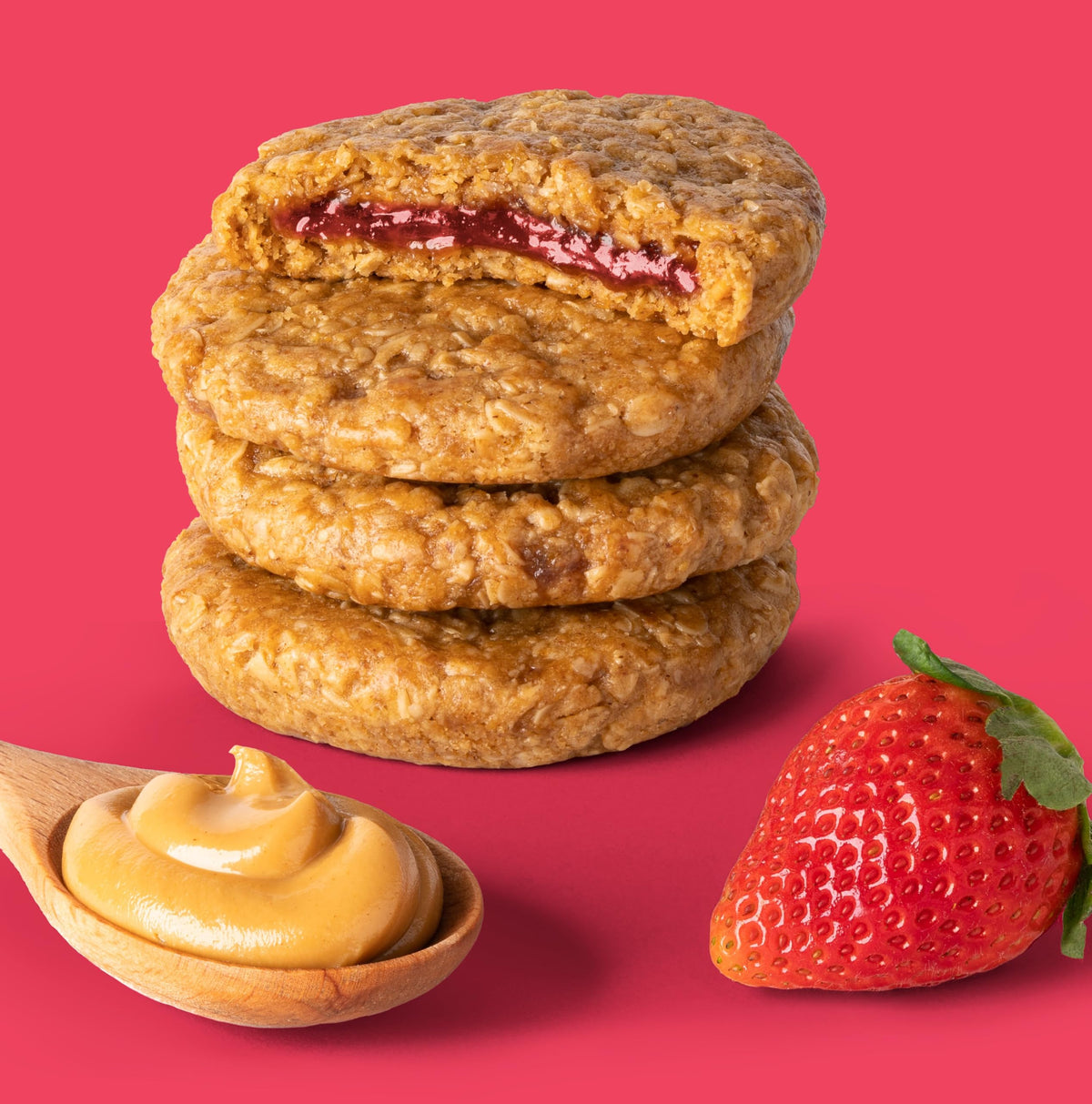 Bobo's Strawberry PB&J Oat Snacks – Gluten-Free, Plant-Based, Non-GMO, Whole Grain Oats, 24 Bars
