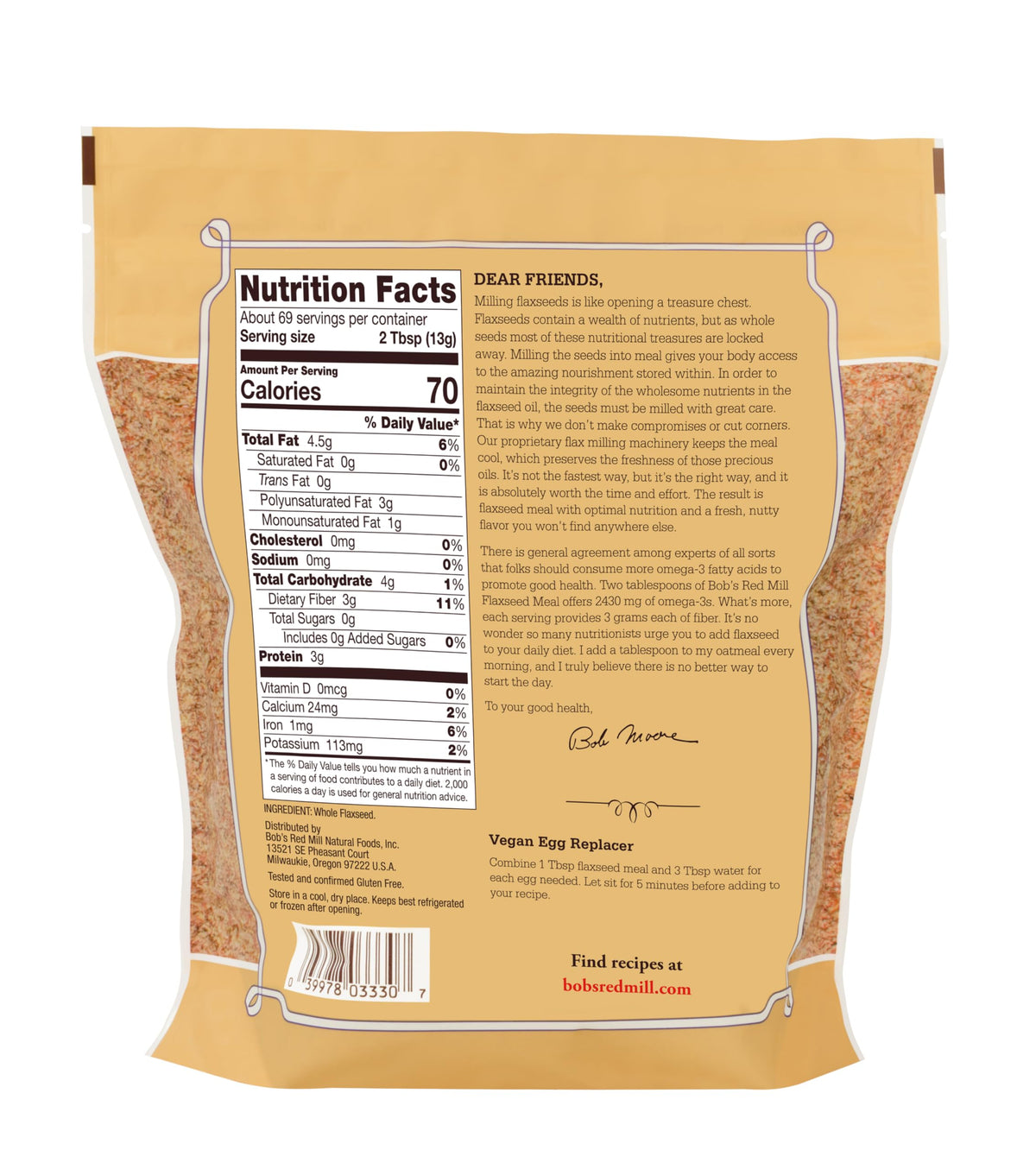 Bob's Red Mill Flaxseed Meal, 32oz (Pack of 4) - Non-GMO, Vegan, Paleo Friendly, Keto Friendly, Kosher