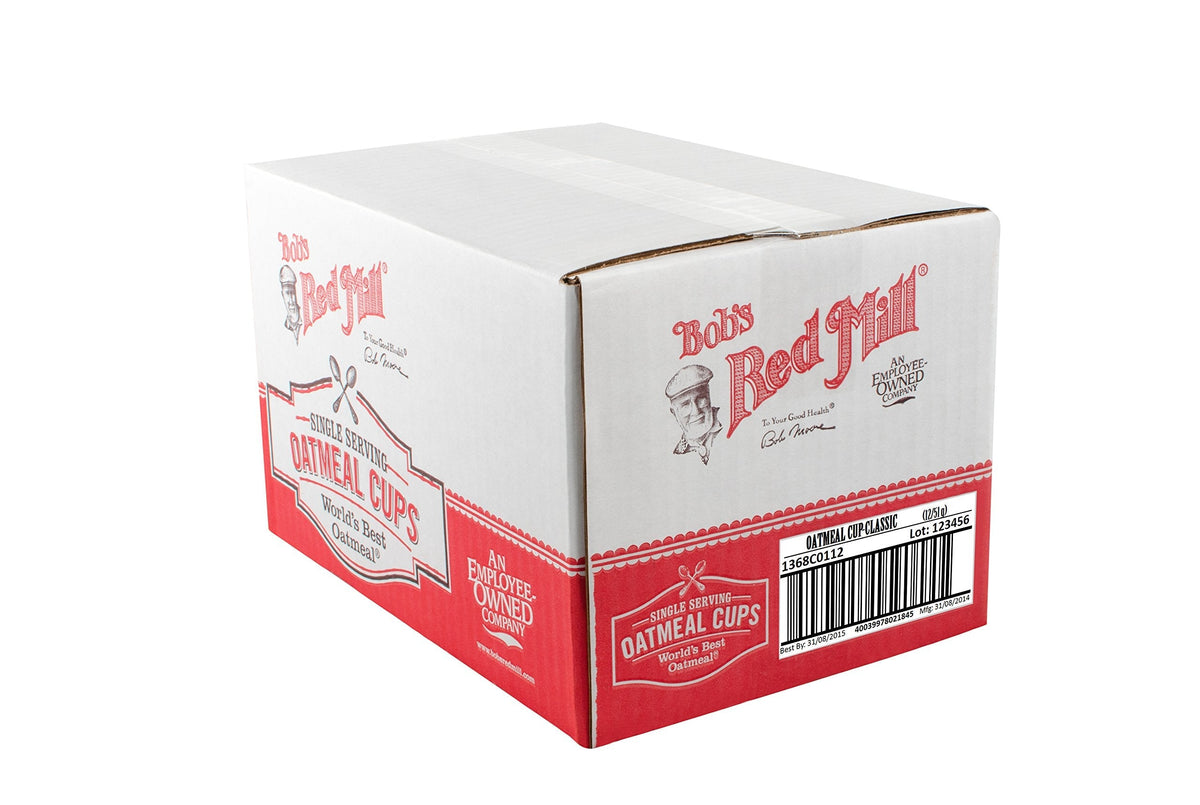 Bob's Red Mill GF Oatmeal Cup Classic – Quick 3-Minute Oatmeal, Pack of 12, Non-GMO, Vegan, Kosher