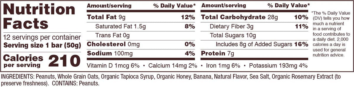 Bob's Red Mill 12pk Peanut Butter Banana & Oats Bar – Gluten Free, Non-GMO, Kosher