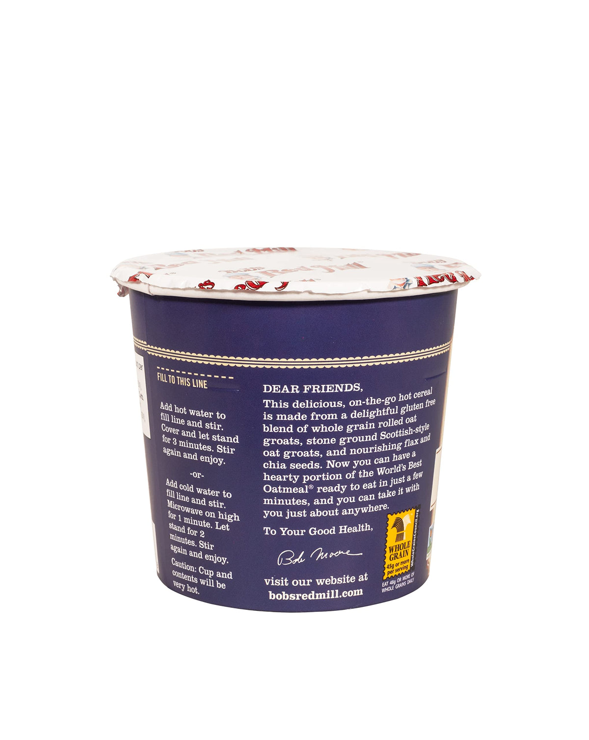 Bob's Red Mill GF Oatmeal Cup: Blueberry & Hazelnut, 12 Pack – Non-GMO, Whole Grain, Kosher