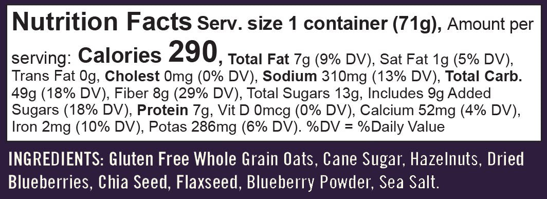 Bob's Red Mill GF Oatmeal Cup: Blueberry & Hazelnut, 12 Pack – Non-GMO, Whole Grain, Kosher