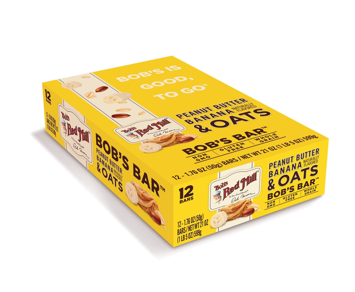 Bob's Red Mill 12pk Peanut Butter Banana & Oats Bar – Gluten Free, Non-GMO, Kosher