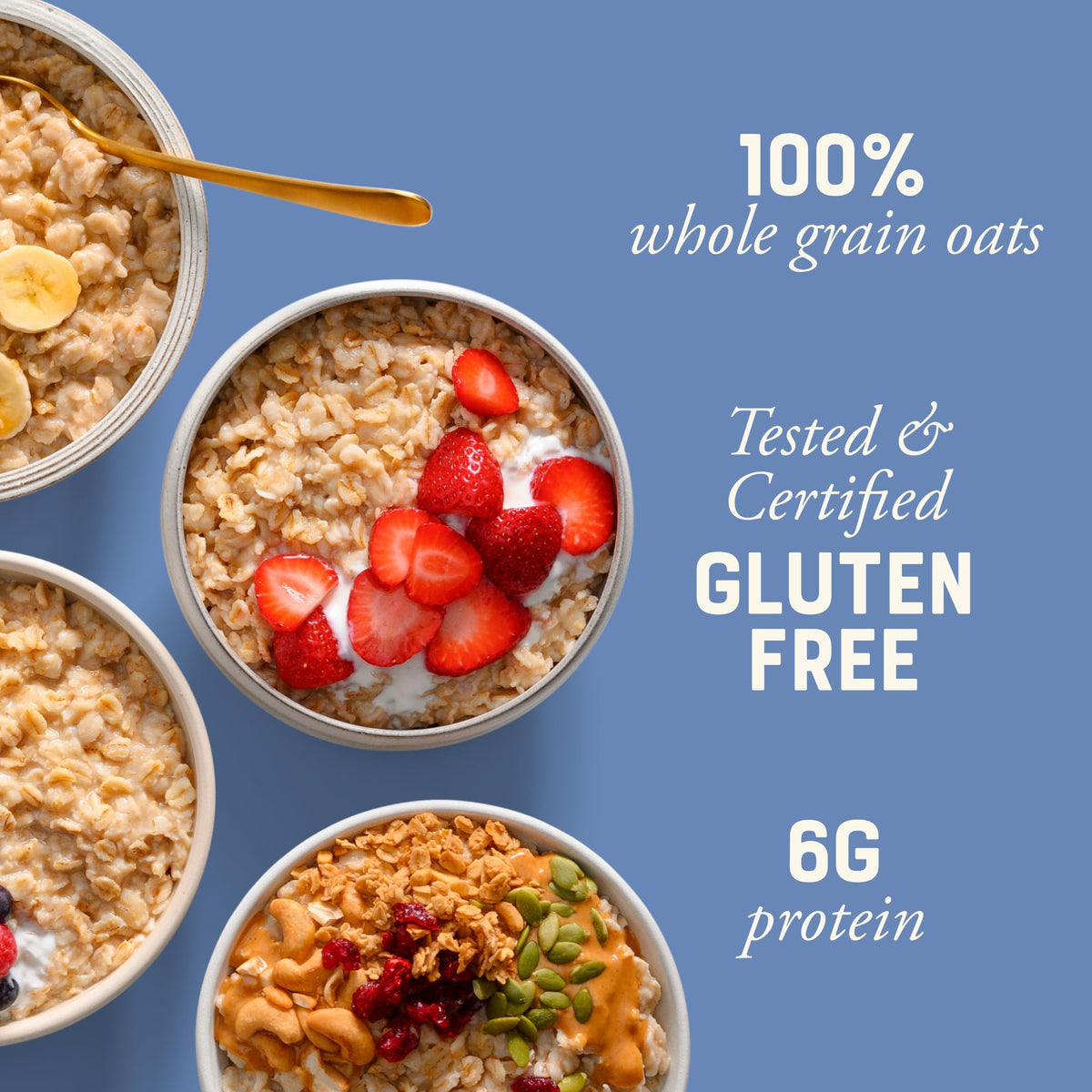 Bob's Red Mill Gluten Free Old Fashioned Rolled Oats, 32oz Pack of 4 – Non-GMO, Whole Grain, Vegan, Kosher