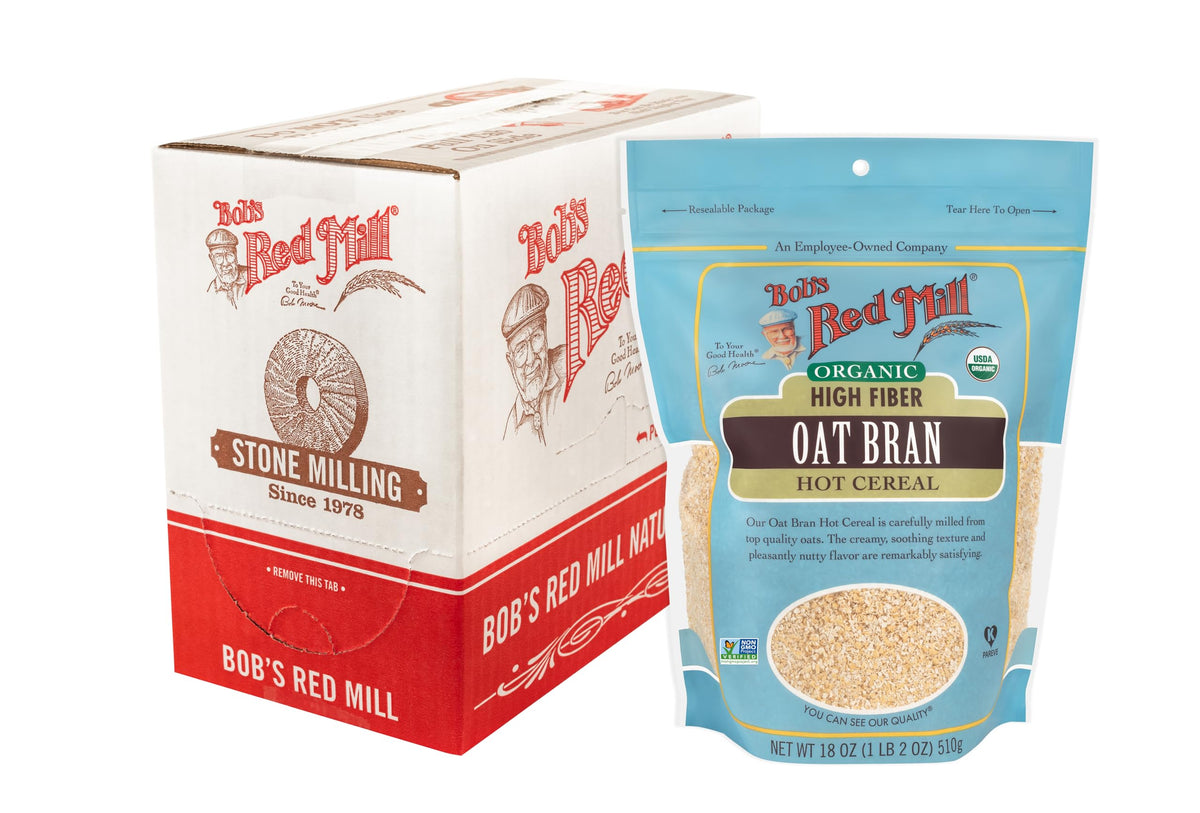Bob's Red Mill Organic Oat Bran - 18oz (Pack of 4) | Non-GMO, Vegan, Kosher