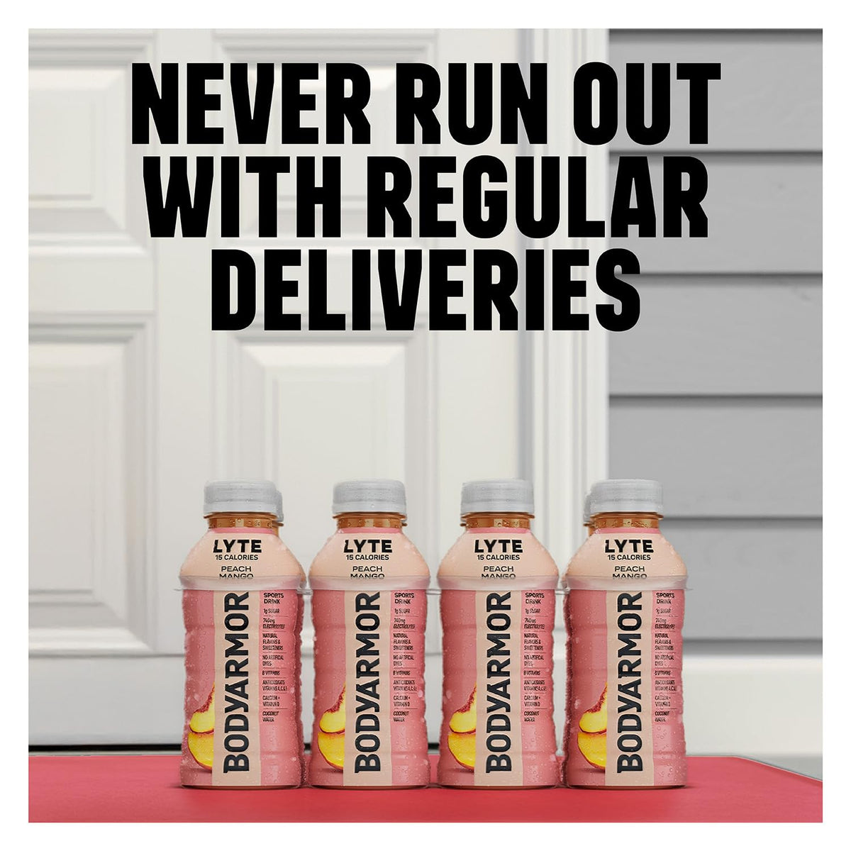 BODYARMOR Lyte Peach Mango Electrolyte Drink – 28oz Bottle, 15 Pack
