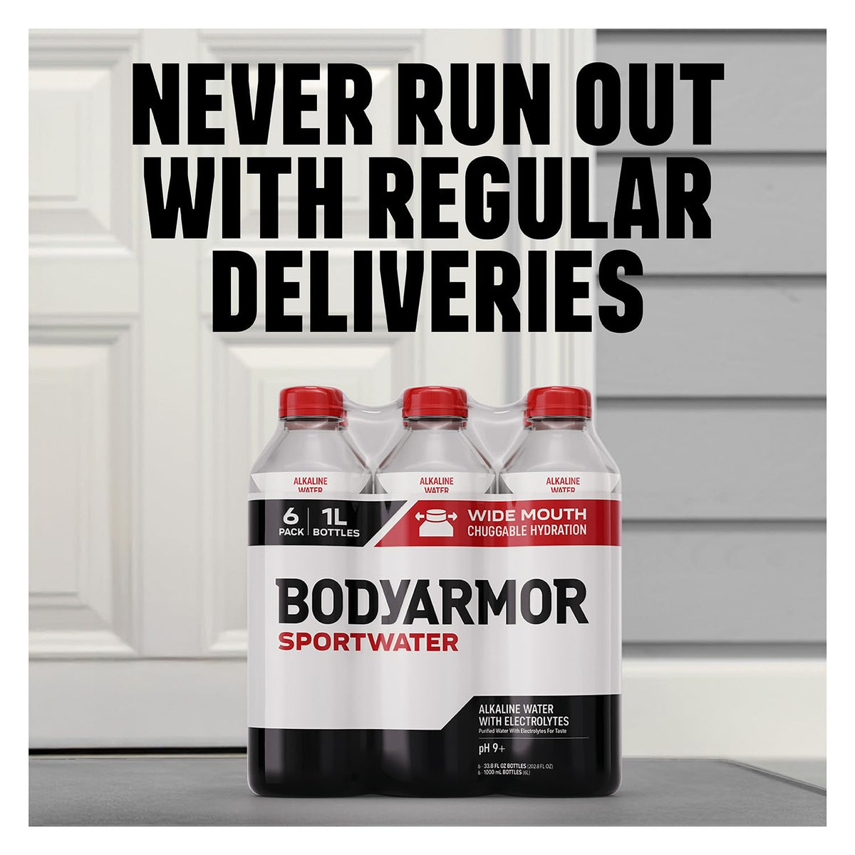 BODYARMOR SportWater Alkaline Water – pH 9+, Electrolytes, On-the-Go Hydration, 1.5L Pack of 12