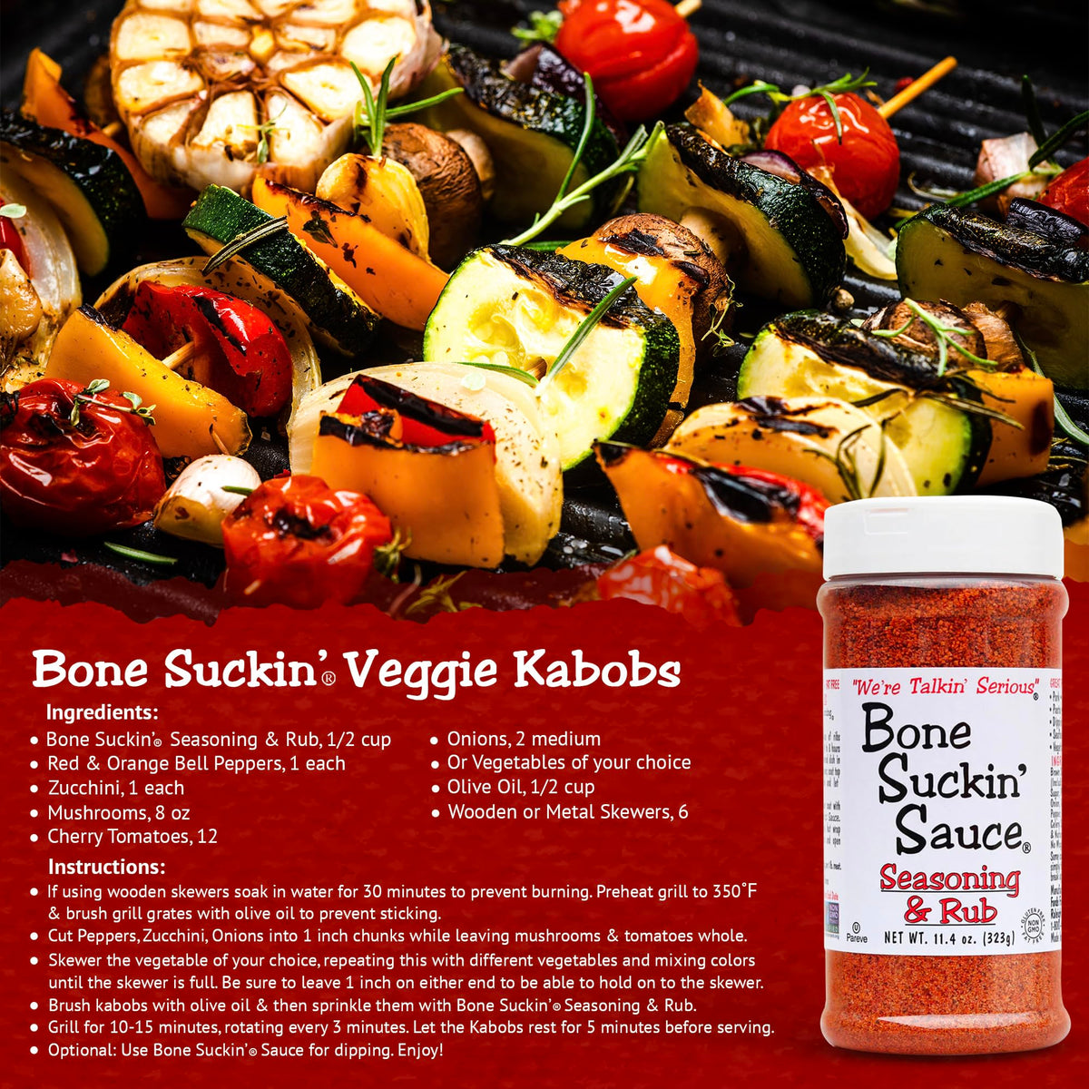 Bone Suckin' Original Seasoning & Rub – Gluten-Free, Non-GMO, Kosher Grilling Rub