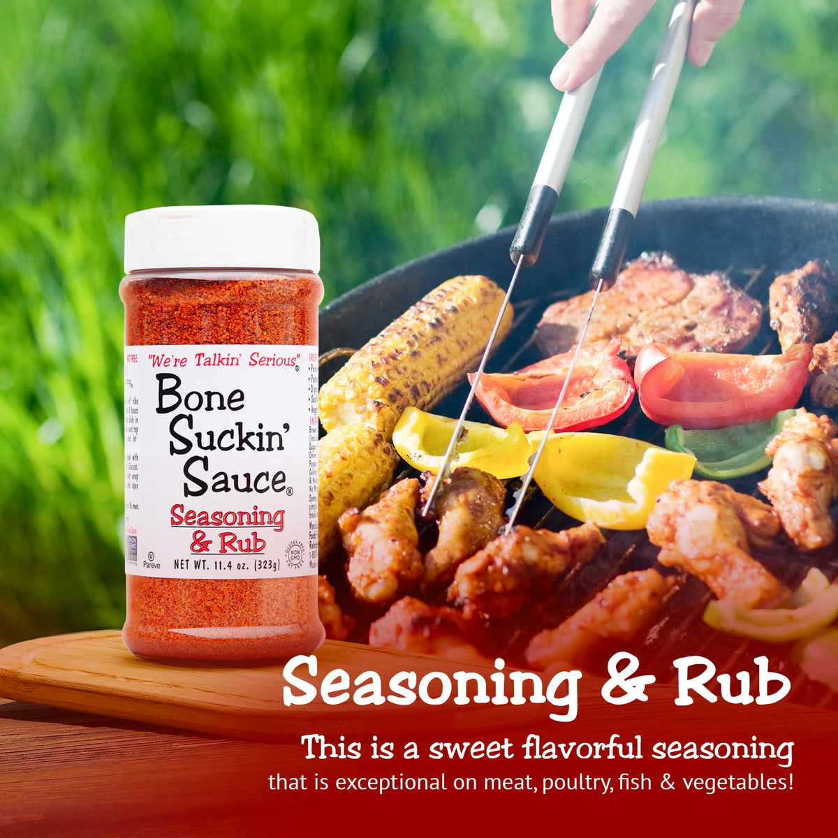 Bone Suckin' Original Seasoning & Rub – Gluten-Free, Non-GMO, Kosher Grilling Rub