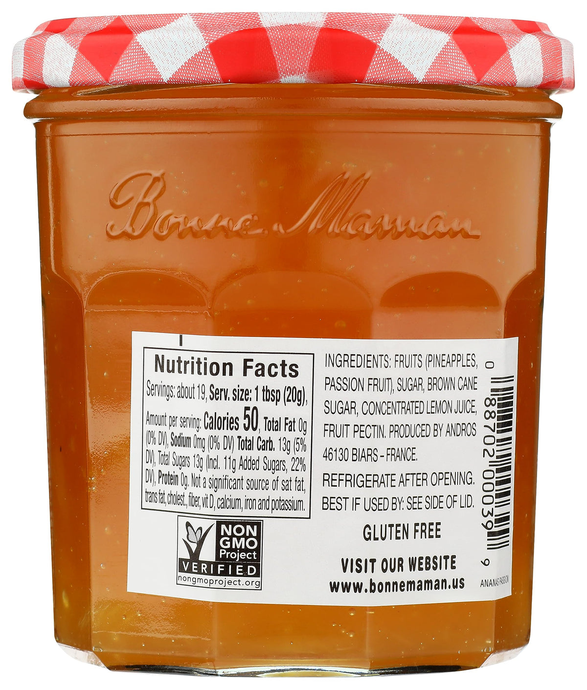 Bonne Maman Summer Variety Pack: Pineapple-Passion Fruit Preserves, Mango-Peach Preserves, Lemon Curd – Pack of 3
