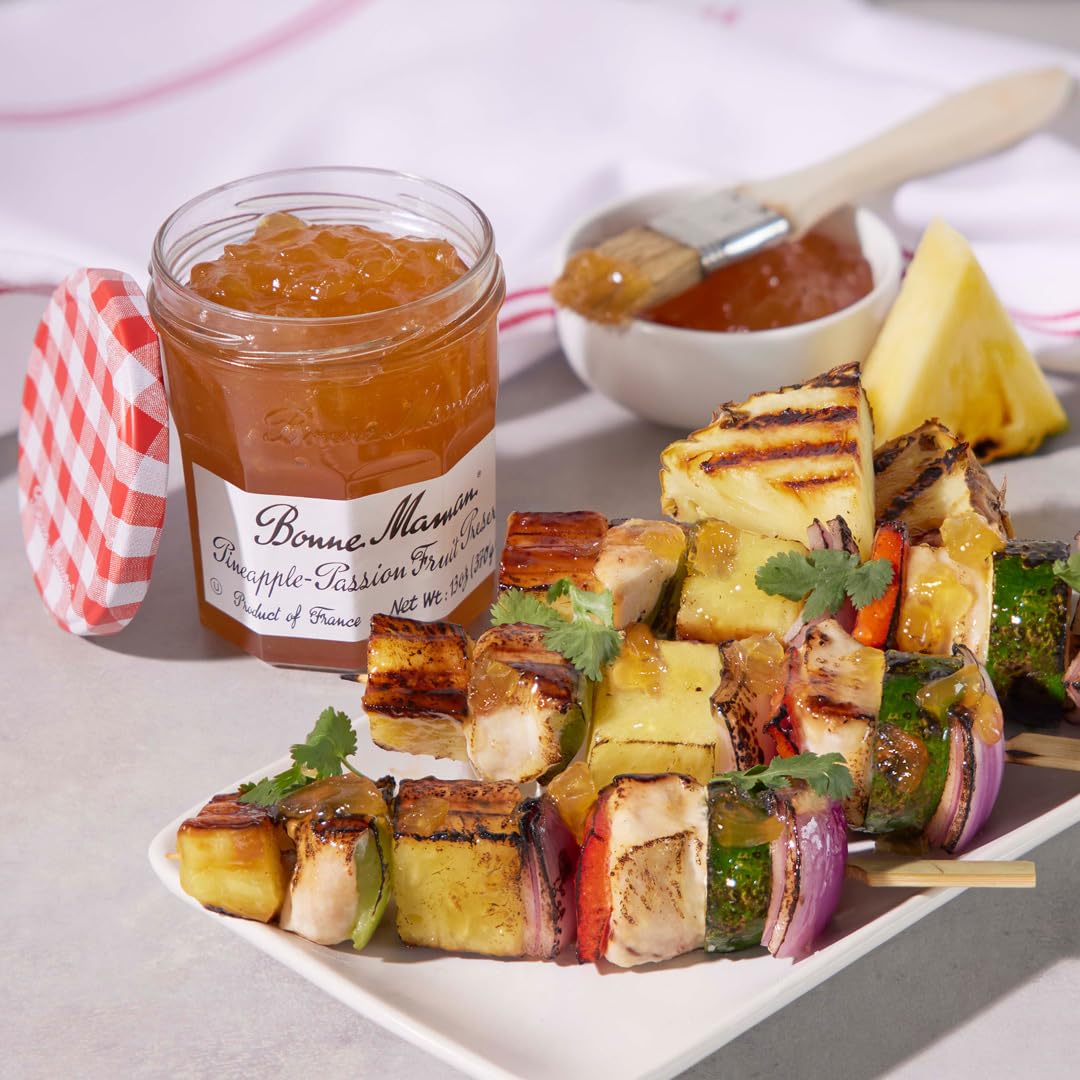 Bonne Maman Summer Variety Pack: Pineapple-Passion Fruit Preserves, Mango-Peach Preserves, Lemon Curd – Pack of 3