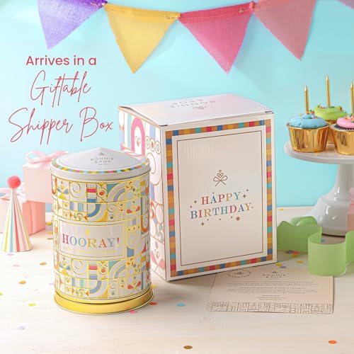 BONNIE AND POP Birthday Gift Tin – Cookies, Sweets & Cake Treats That Spin and Play Music