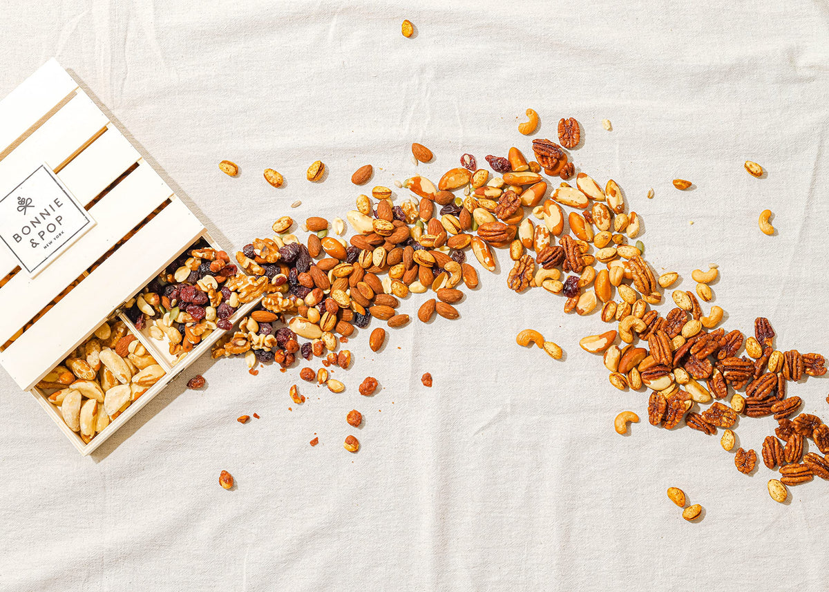 Bonnie and Pop Nut Gift Basket in Reusable Crate – Gourmet Nuts for Any Occasion