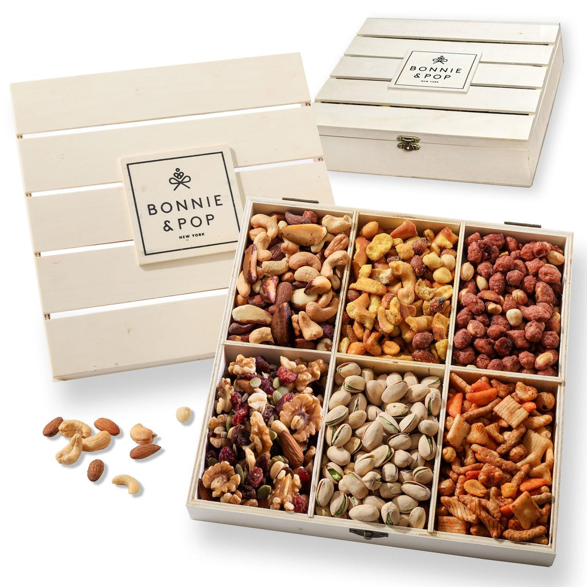 Bonnie and Pop Nut Gift Basket in Reusable Crate – Gourmet Nuts for Any Occasion