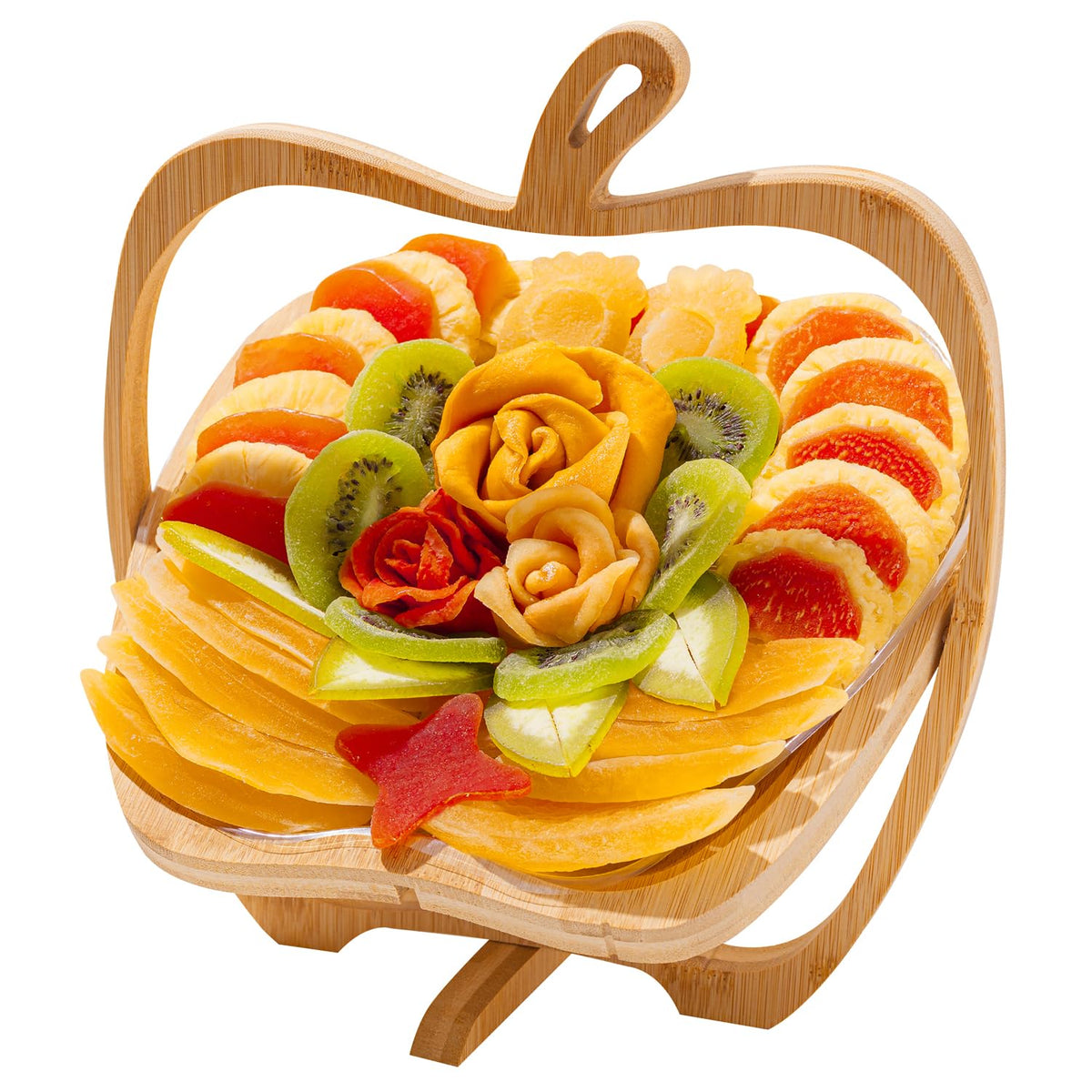 Bonnie and Pop Dried Fruit Gift Basket in Wooden Tray – Healthy Gourmet Snack Box