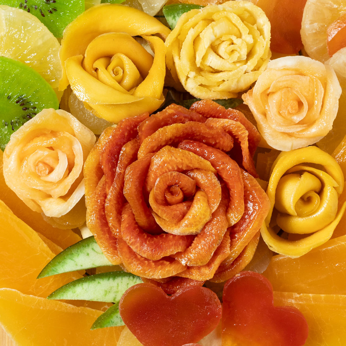 Bonnie and Pop Dried Fruit Gift Basket – Heart-Shaped Tray of Premium Tropical Fruits