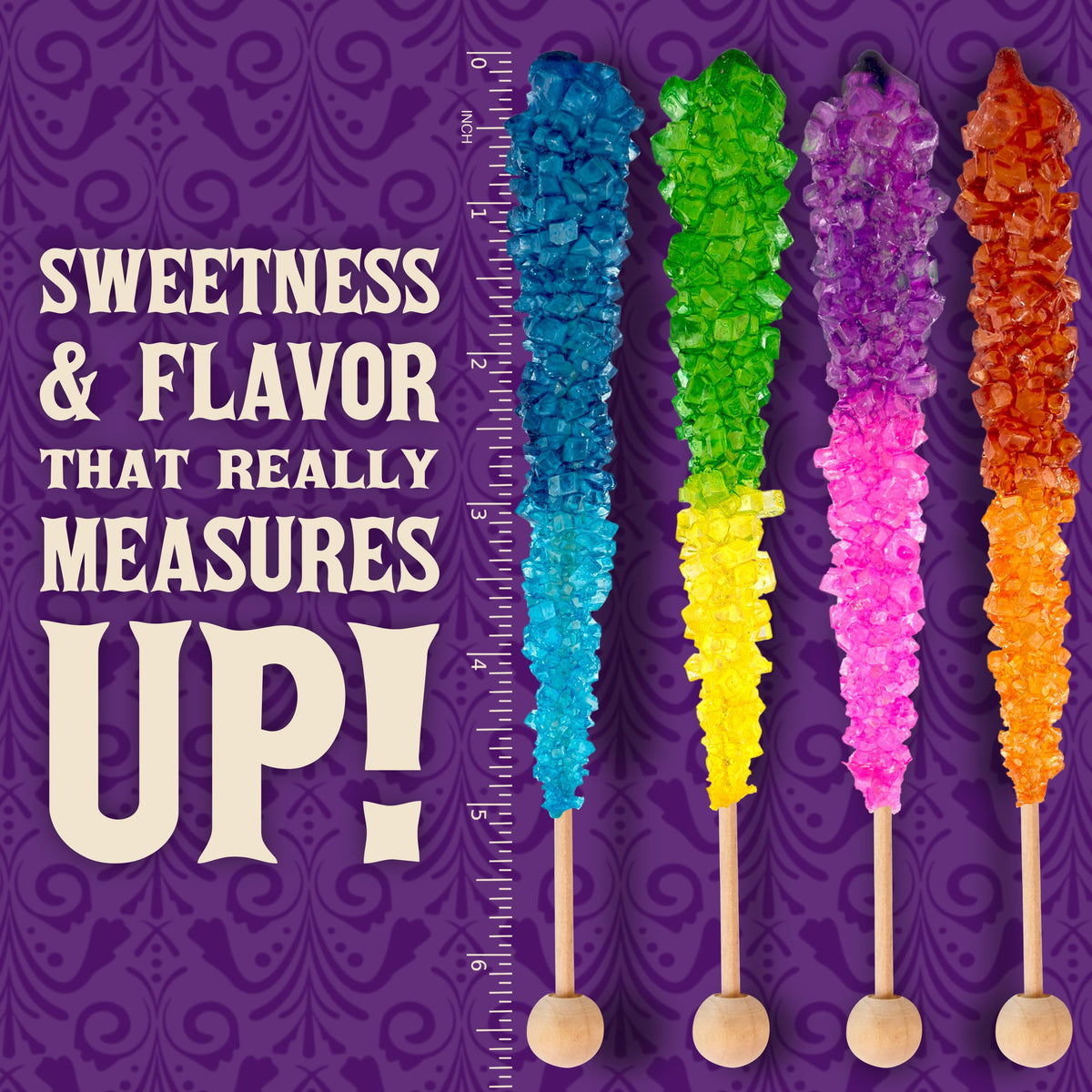 Boone's Mill Rocksicles - 36 Extra Large Rock Candy Sticks, Assorted Double Flavors