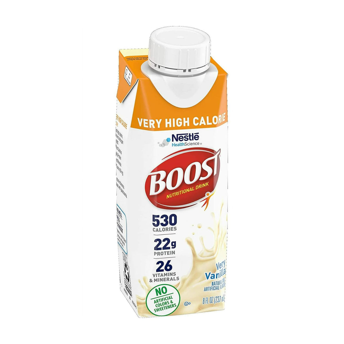 BOOST Very High Calorie Nutritional Drink - Very Vanilla, 8 fl oz (Pack of 12)