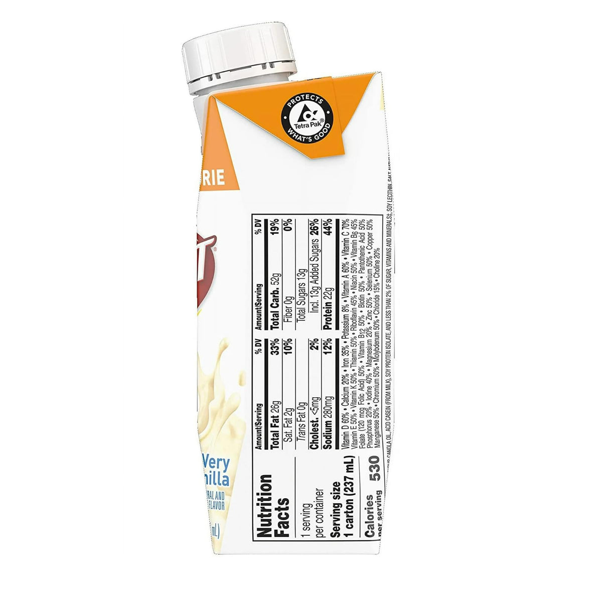 BOOST Very High Calorie Nutritional Drink - Very Vanilla, 8 fl oz (Pack of 12)