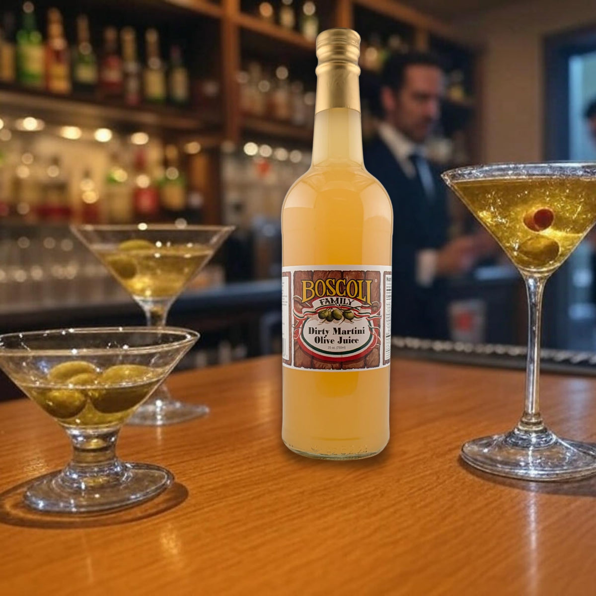 Boscoli Dirty Martini Olive Juice - 25 oz Bottle, 3-Pack | All Natural, Gluten-Free