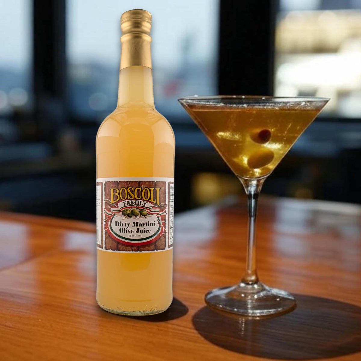 Boscoli Dirty Martini Olive Juice - 25 oz Bottle, 3-Pack | All Natural, Gluten-Free